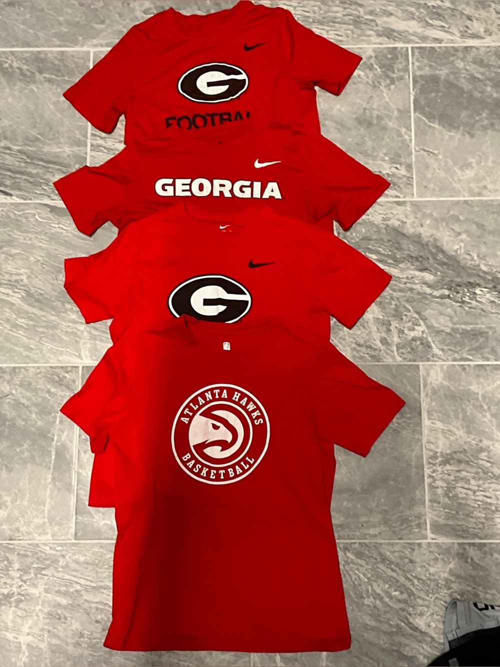 Nike Red Georgia & Atlanta Hawks Kids Short Sleeve Graphic Tees
